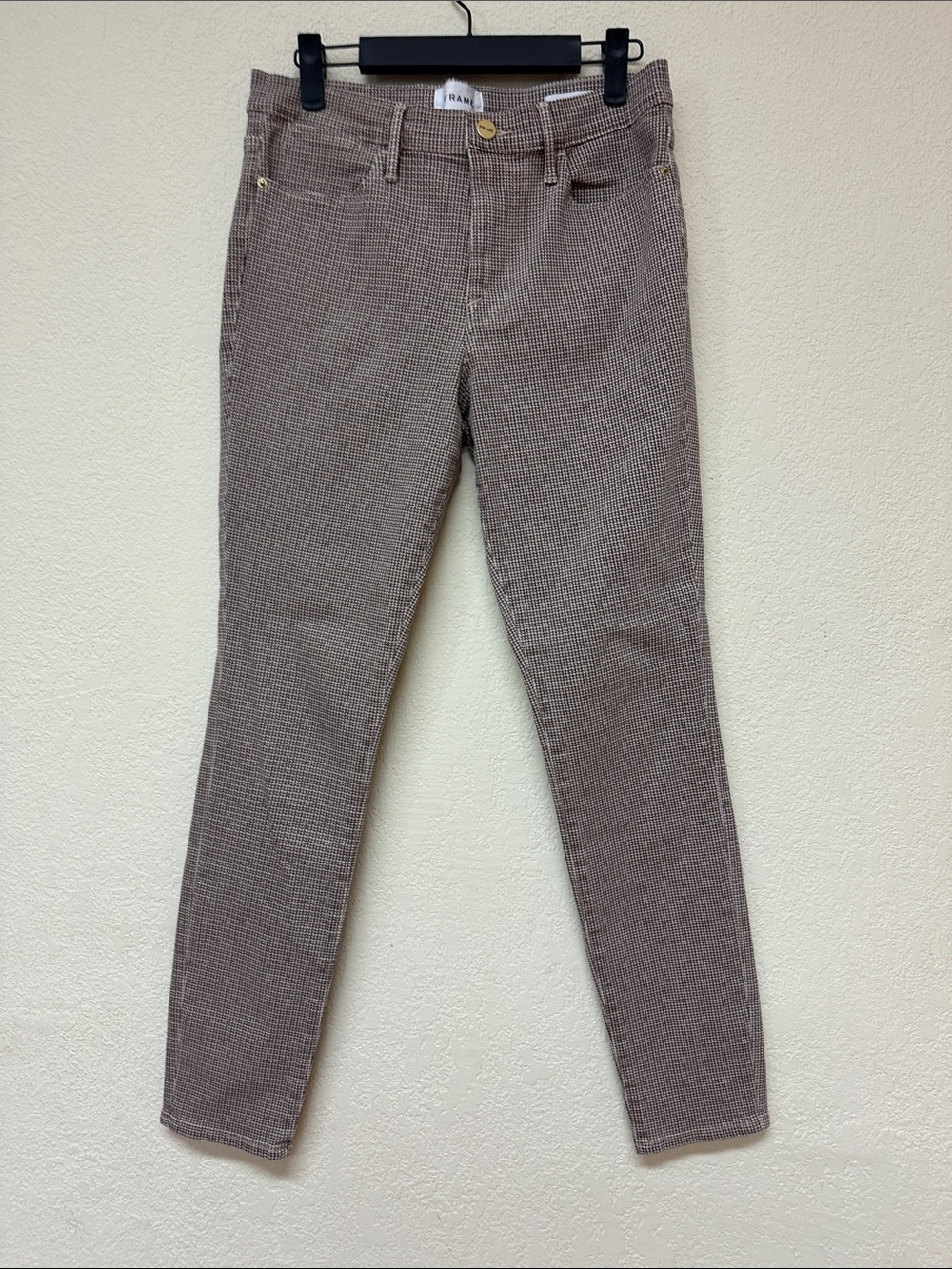 Frame Classic Women's houndstooth Straight-Leg stretchy dress pants size 29